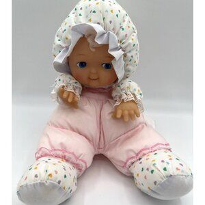 Vintage 1990’s Fisher Price Puffalump Kids Style Doll Pink Baby Plush Hearts